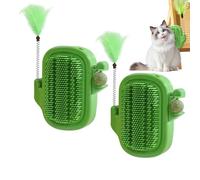 Coin Brosse pour Chat Avec d'angle et boule de cataire | Lot de 2 brosses murales à gratter pour chat et Pour - anti-perte de poils, griffoir pour porte, meuble, chaise -
