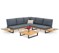 Coin de jardin en bois d'acacia anthracite Celano Garden Point
