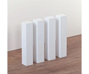 Coin en bois universel 15 x 15 x 112 Pour plinthes intérieur et extérieur, hêtre massiv, blanc verni