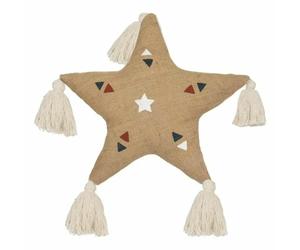 Cojín Estrella de Yute - 40x40 cm