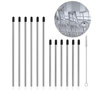 CoKeeSun 12 Pièces Vaisselle Porte-Bouteilles Support 15 cm+21 cm en Acier Inoxydable avec Capuchon en Silicone et 1 Brosse de Nettoyage, pour Tous Les Paniers à Vaisselle Courants