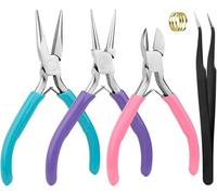 CoKeeSun 3 Pinces à Bijoux, Trousse Outils de Fabrication de Bijoux, avec Coupe-fil, Ouvre-anneau, Nez aiguille/chaîne, Pincettes pour Fabrication, pour DIY artisanat, réparation et enroulage de fil