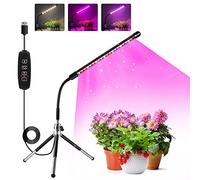 COKOLILA Lampe de Plante, 80 LEDs Lampe de Croissance Horticole LED pour Plantes à 4 Têtes, Croissance Spectre Complet Avec Chronométrage Auto ON/OFF (1 head grow light with stand)