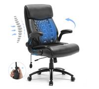 COLAMY Chaise de bureau ergonomique grande taille accoudoirs relevables soutien lombaire réglable Noir