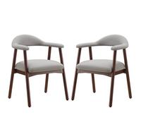 COLAMY Lot de 2 Chaises de Salle à Manger Modernes Style Scandinave, Pieds en Bois Massif, Dossier Ergonomique Enveloppant, Gris