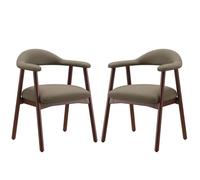 COLAMY Lot de 2 Chaises de Salle à Manger Modernes Style Scandinave, Pieds en Bois Massif, Dossier Ergonomique Enveloppant, Marron
