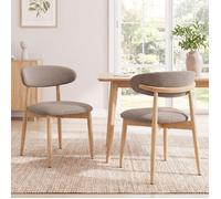 COLAMY Lot de 2 Chaises en bois massif, robustes et élégantes, style nordique minimaliste, idéales pour salle à manger,marron