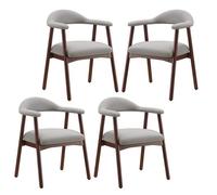 COLAMY Lot de 4 Chaises de Salle à Manger, Assise Rembourrée Confortable, Pieds en Bois, Dossier Ergonomique Enveloppant, Gris