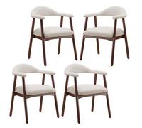 COLAMY Lot de 4 Chaises de Salle à Manger Style Scandinave, Assise Rembourrée Confortable, Dossier Ergonomique Enveloppant, Beige