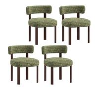 COLAMY Lot de 4 Chaises, Design Épuré et Chaleureux, Dossier Arrondi Épousant la Courbe du Dos, Confort Optimal, vert