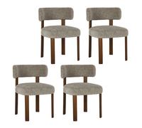 COLAMY Lot de 4 Chaises, Design Épuré et Chaleureux, Dossier Arrondi Épousant la Courbe du Dos, Confort Optimal, Coloris marron
