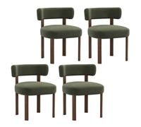 COLAMY Lot de 4 Chaises, Design Épuré et Chaleureux, Dossier Arrondi Épousant la Courbe du Dos, Confort Optimal, Coloris vert