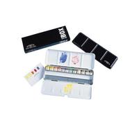 Winsor & Newton Boite de 12 demi godets (peut en contenir 24) Aquarelle Professional Watercolour Boîte métal de voyage personnalisable