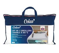 Colas Normand - Lot de 2 Oreillers Lavables à 95°C - Moelleux - 45x70cm - A bouillir - Microfibre - Doux et confortable - Lavable - Fabrication française - Blanc