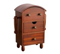 Colcolo Armoire à Bijx Autoportante | Cotruction Verticale Compacte, Surface Finition Bois Naturel, Armoire à Bijx sur Pieds, pr Coiffeuse, Marron, Tête Ronde 3 Tiroirs