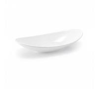 Colcolo Assiette Melamine Plat Ovale Récipient Service Incassable Design Moderne Nettoyage Simple Adaptée pour Table Familiale Restauration Professionnelle, Blanc, S