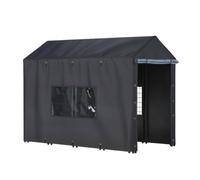 Colcolo Bâche d'Abri Extérieur pour Chenil Rectangulaire Couverture Protectrice Étanche Résistante au Vent et Soleil Fenêtre PVC Claire Fermeture Éclair en Toile Oxford Adaptée au Jardin Éleveur Cour