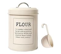 Colcolo Bocal en Fer Blanc Rustique en Métal pour Cuisine 3L avec, Farine