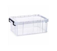 Colcolo Boîte de Rangement Transparent Rangement Bac Coffre Coffret avec Couvercle Empilable en PP Dur Fermeture Sécurisée et Dessus Plat Convient à Chambre, 61 43 19,5 Cm, Modèle Bas 6632