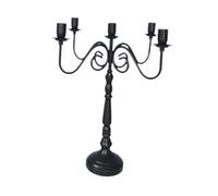 Colcolo Bougeoir élégant et romantique, porte-bougie bureau décoratif pour salon, mariage, étagère, hôtel, maison, Noir, 5 Têtes