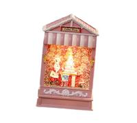 Colcolo Boule à neige de Noël, décoration de maison, boîte à musique de Noël éclairée, lanterne pour table, bureau, salon, cadeau d'intérieur, Rose