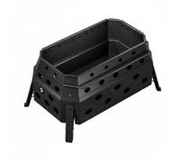 Colcolo Brasero Portable Brasero Pliant Foyer Extérieur Barbecue en Acier Carbone Trous d'Aération pour Combustion Régulière Installation Rapide pour Sorties, Noir, Rectangulaire