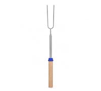 Colcolo Brochette Barbecue Pique Manche Bois Poignée Boucle Suspendue Acier Inoxydable Extensible Adaptée pour Repas en Famille Jardin, Bleu