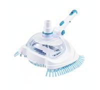 Colcolo Brosse Aspirateur de Piscine Tête d'Aspiration Manuelle Brosse Nettoyeur Balayeur Structure Poils en Nylon Écran Protecteur Anti-colmatage Poignée