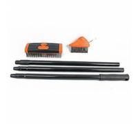 Colcolo Brosse de Jardinage Désherbage Métallique Grattoir Balai Extérieur Outil Polyvalent pour Lichen et Mousses Fil Acier Carbone et Manche