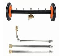 Colcolo Buse de Nettoyage Véhicule Nettoyeur Châssis sous Carrosserie Lave Auto Pulvérisateur Haute Pression Barre à roulettes Coupleur Rapide Laiton Rallonge, Orange