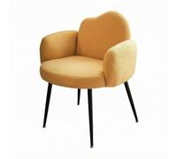 Colcolo Chaise de Coiffeuse pour Femme Chaise de Maquillage Fauteuil Design Chaise de Bureau avec Tissu Bouclé Texturé Assise, Standard, Jaune avec Pieds Renforcés en Acier Au Carbone