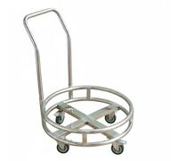 Colcolo Chariot en Acier Inoxydable Utilitaire Isolé à Seaux à Service Structure Rigide roulettes Souples Transport de Seaux, 32 Cm, Quatre Roues Épaisses en Acier Inoxydable avec Frein Et Poignée