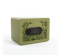 Colcolo Coffre-fort Enfant Boîte Sécurité Rangement Coffre Miniature Caisson Clavier à Combinaison Bouton Rotatif Acier Surface, Vert Foncé, Coffre-fort萱草