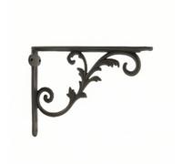 Colcolo Console Murale en Fonte Noircie avec Sculpture Géométrique Volutée pour Étagère Décorative Support Antique Fixation Stable avec Vis Cheville pour Rangement Vertical Maison