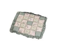 Colcolo Coussin de Siège en Dentelle Coussin Chaise Galette Assise Coussin Déco Coussin Rembourré Patchwork Fleur et Uni en Polyester Aéré avec Attaches, Vert Foncé