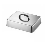 Colcolo Cvercle Plancha Bords Relevés | Cvercle Plancha en Acier Inoxydable, Ergonomique, Cloche Cuisson pr Barbecue, 28x22x6.6cm