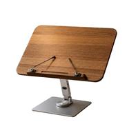 Colcolo de Lecture Support Livre Porte Livre Lutrin Ergonomique Plateau Bois avec Pince Pages Orientation Réglable Pliable Pied, Support De Lecture En Noyer Noir D Amérique Du Nord - Modèle Rotatif