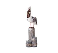 Colcolo Décor de pélicans en bois Artisanat unique Cadeaux de pendaison de crémaillère Statue d'oiseau Vivid Handmade for Home Tabletop Party Living Room, b