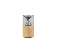 Colcolo Diffuseur d'Arômes Diffuseur d'Huiles Essentielles Vaporisateur Nébuliseur Esthétique Courbe en Verre et Bois Nébulisation Pure et Lumière d'Ambiance, Gris, BaseBois+Batterie