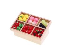 Colcolo Étagère Marché Miniature 6 Compartimen Peignable Organiseur Articles D'épicerie Miniatures Compact, Porte-Fruits W Fruit