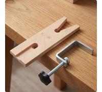 Colcolo Étau de Bijouterie Pince de Banc Support de Travail Bois Rainuré avec Vis en Métal pour Maintien Ferme et Stable, Modèle B Avec Support En Bois De 15 Cm Et Pince De Serrage Noire