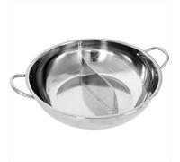 Colcolo Faitout à Double Compartiment Marmite Divisée Casserole à Deux Saveurs Marmite à Soupe Pot Shabu en Inox 201 Épaissi avec Séparateur en S Chauffe Sûre, 36CM, Dual Flavor