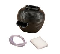 Colcolo Fontaine à Eau Table compacte en céramique, avec Pot en Terre et Tuyau d'arrosage, idéale pour Les hôtels et Les terrasses, S Black