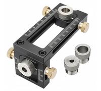 Colcolo Gabarit de Perçage Meuble Guide de Perçage Gabarit de Trous Outil d'Alignement Indexeur Réglable Fixation Stable Bagues Acier pour Lits Commodes Étagères Pose Vis Bois Chantier Intérieur