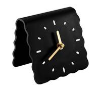 Colcolo Horloge de bureau analogique carrée, style moderne, décorative en acrylique, pour table de chevet, cheminée, salon ou chambre, Noir