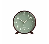 Colcolo Horloge de Bureau Horloge de Table Horloge Analogique Horloge à Poser en Bois Silencieuse Format Rond pour Décor Japonisant Adaptée au Salon Bureau, Vert Clair, 10 Pouces