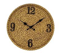 Colcolo Horloge D'extérieur en Résine étanche, Horloge Murale Imitation Rotin, Grande Horloge Décorative Suspendue pour La Maison, Le Bureau, La Cour, La Terr