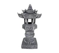 Colcolo Lanterne solaire, statue jardin, ornement décoratif, objet pendaison crémaillère, figurine en résine à lumière solaire pour terrasse, 12.2 Cm X 12.2 Cm X 30.5 Cm