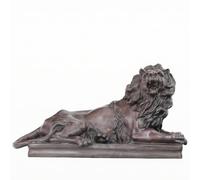 Colcolo Lion Cché sur Socle Stable Finition e à la Main, Statute Lion en Laiton, Antique, pr Entrée, Bouche Ouverte