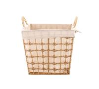 Colcolo Panier Tressé Dblure Robuste | Multiuge, Panier à Linge Coton, Naturel, Corbeille, pr Buanrie, Chambre, L, Carré
